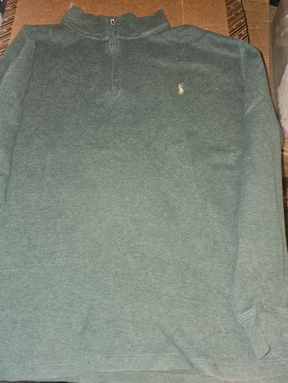 Polo Ralph Lauren Estate Rib Dark Green Quarter-Zip Pullover Sweatshirt 3XB